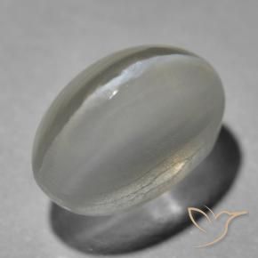 1.70 ct Gray Sillimanite Cat's Eye Stone, Natural Sillimanite Cat's Eye in Oval Cabochon Shape for Sale