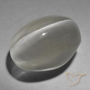 1.65 ct Gray Sillimanite Cat's Eye Stone, Natural Sillimanite Cat's Eye in Oval Cabochon Shape for Sale