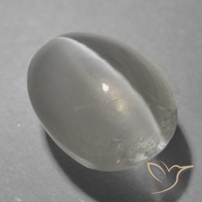 1.26 ct Gray Sillimanite Cat's Eye Stone, Natural Sillimanite Cat's Eye in Oval Cabochon Shape for Sale