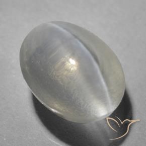 1.46 ct Gray Sillimanite Cat's Eye Stone, Natural Sillimanite Cat's Eye in Oval Cabochon Shape for Sale