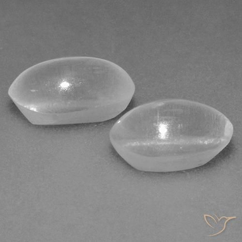 Sillimanite Cat's Eye Gemstones in 7 x 5 mm (calibrated) Size for Sale, Sillimanite Cat's Eye Stones in White Color