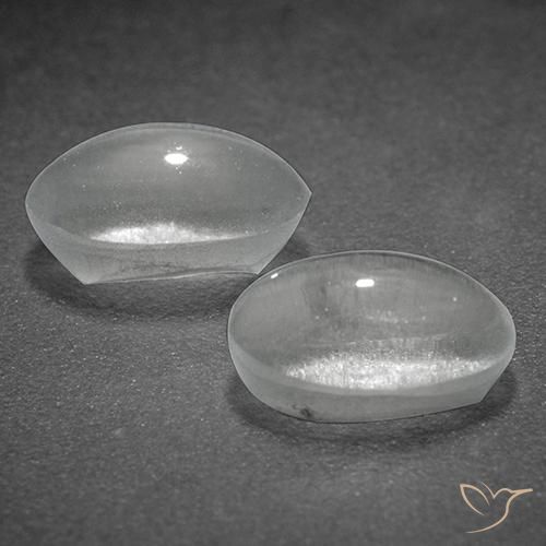 Sillimanite Cat's Eye Gemstones in 7.4 x 4.9 mm Size for Sale, Sillimanite Cat's Eye Stones in White Color