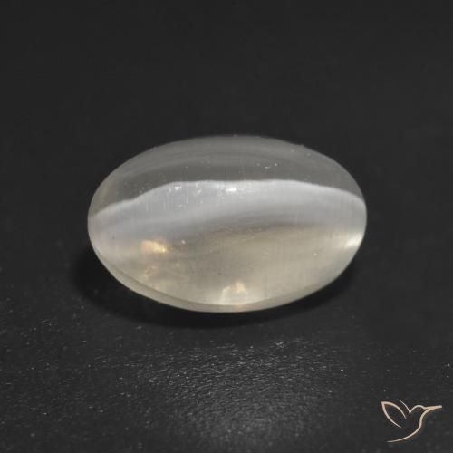 1.40 ct Gray Sillimanite Cat's Eye Stone, Natural Sillimanite Cat's Eye in Oval Cabochon Shape for Sale