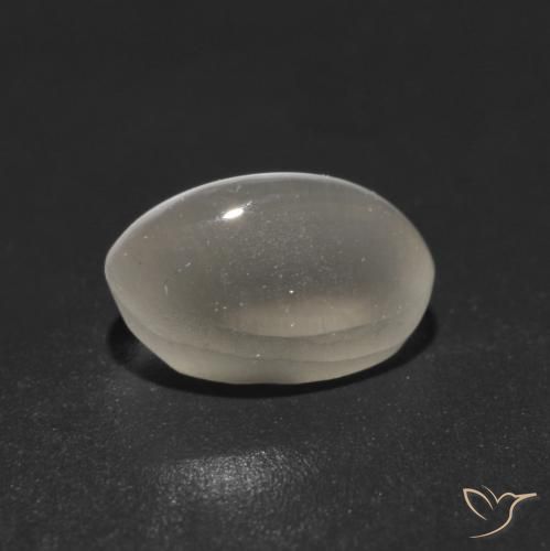 Sillimanite Cat's Eye Gemstone in 7.7 x 5 mm Size for Sale, Sillimanite Cat's Eye Stone in Very Light Grey Color