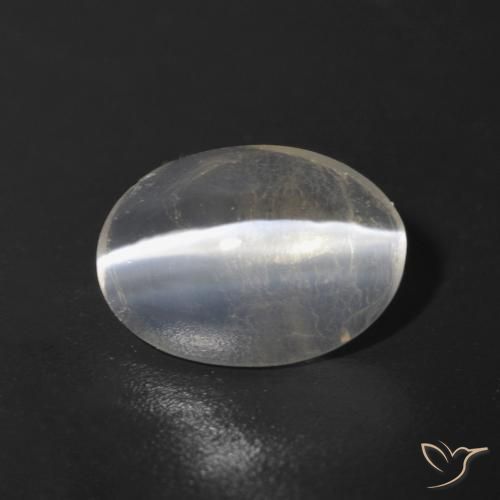 1.07 ct Gray Sillimanite Cat's Eye Stone, Natural Sillimanite Cat's Eye in Oval Cabochon Shape for Sale