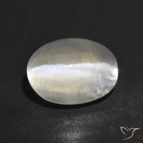1.41 ct White Sillimanite Cat's Eye Stone, Natural Sillimanite Cat's Eye in Oval Cabochon Shape for Sale