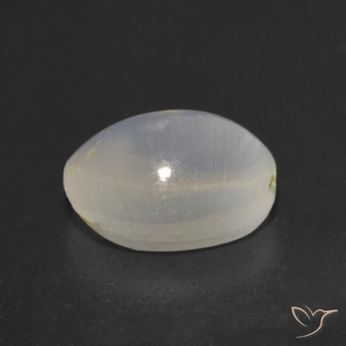 Sillimanite Cat's Eye Gemstone in 7 x 5.5 mm Size for Sale, Sillimanite Cat's Eye Stone in Warm White Color