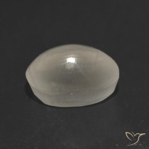 Sillimanite Cat's Eye Gemstone in 7 x 5 mm (calibrated) Size for Sale, Sillimanite Cat's Eye Stone in Pearl White Color