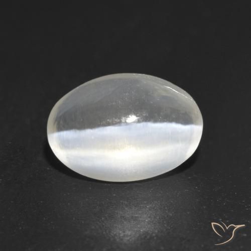 1.21 ct White Sillimanite Cat's Eye Stone, Natural Sillimanite Cat's Eye in Oval Cabochon Shape for Sale