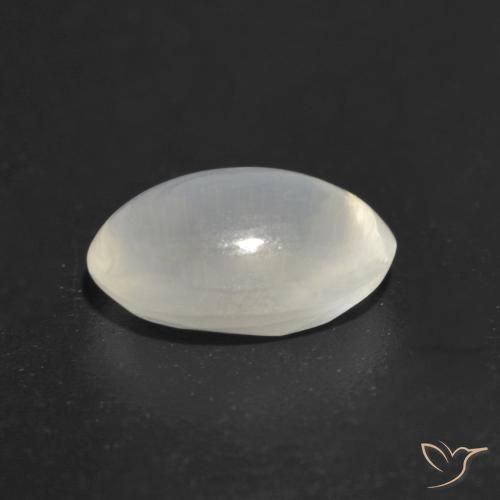 Sillimanite Cat's Eye Gemstone in 7.8 x 5.5 mm Size for Sale, Sillimanite Cat's Eye Stone in White Color