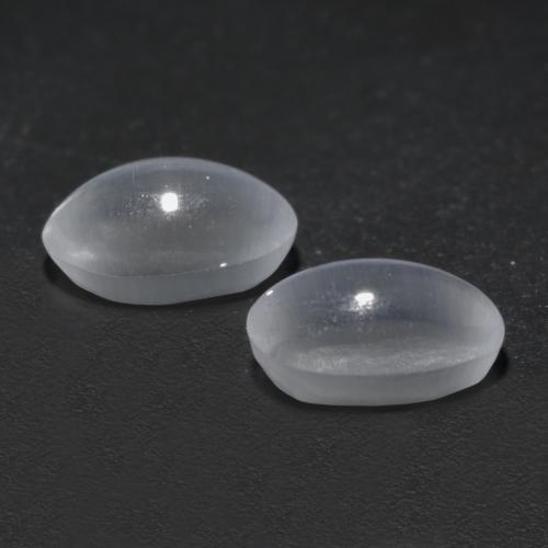Sillimanite Cat's Eye Gemstones in 7.7 x 5 mm Size for Sale, Sillimanite Cat's Eye Stones in White Color