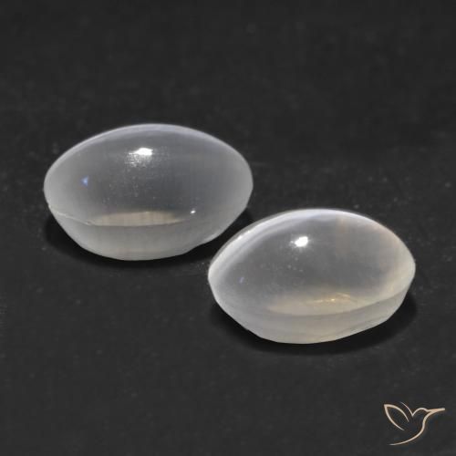 Sillimanite Cat's Eye Gemstones in 7 x 5 mm (calibrated) Size for Sale, Sillimanite Cat's Eye Stones in Clear White Color