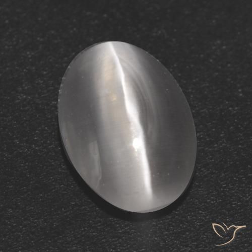 1.16ct Natural Clear White Sillimanite Cat's Eye, Oval, Transparent