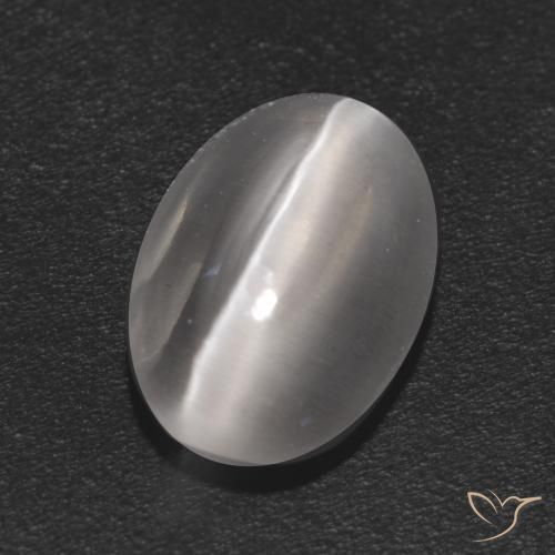 1.16 ct White Sillimanite Cat's Eye Stone, Natural Sillimanite Cat's Eye in Oval Cabochon Shape for Sale