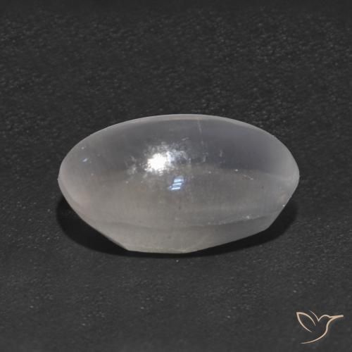 Sillimanite Cat's Eye Gemstone in 7.6 x 5.3 mm Size for Sale, Sillimanite Cat's Eye Stone in Clear White Color