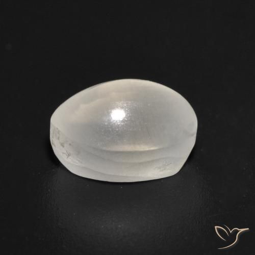 Sillimanite Cat's Eye Gemstone in 7.3 x 5.1 mm Size for Sale, Sillimanite Cat's Eye Stone in White Color