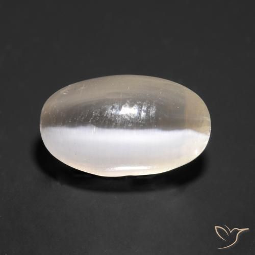 1.59 ct Gray Sillimanite Cat's Eye Stone, Natural Sillimanite Cat's Eye in Oval Cabochon Shape for Sale