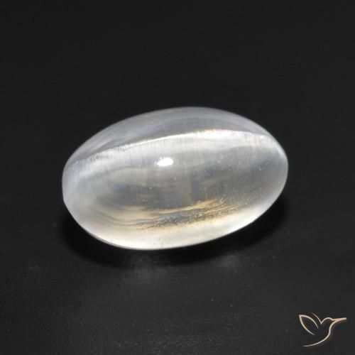 1.45 ct Gray Sillimanite Cat's Eye Stone, Natural Sillimanite Cat's Eye in Oval Cabochon Shape for Sale
