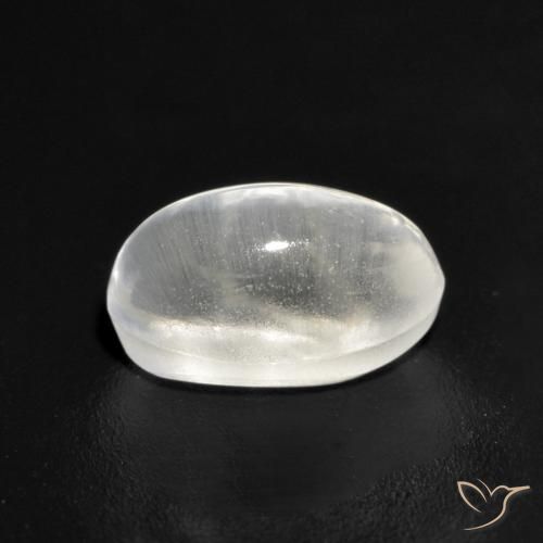 Sillimanite Cat's Eye Gemstone in 7.8 x 4.5 mm Size for Sale, Sillimanite Cat's Eye Stone in Very Light Grey Color