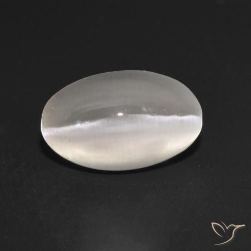1.35 ct Gray Sillimanite Cat's Eye Stone, Natural Sillimanite Cat's Eye in Oval Cabochon Shape for Sale