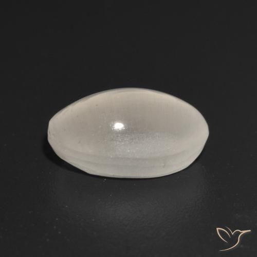 Sillimanite Cat's Eye Gemstone in 8 x 5 mm (calibrated) Size for Sale, Sillimanite Cat's Eye Stone in Very Light Grey Color