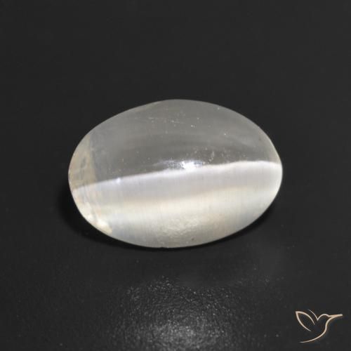 1.23 ct Gray Sillimanite Cat's Eye Stone, Natural Sillimanite Cat's Eye in Oval Cabochon Shape for Sale