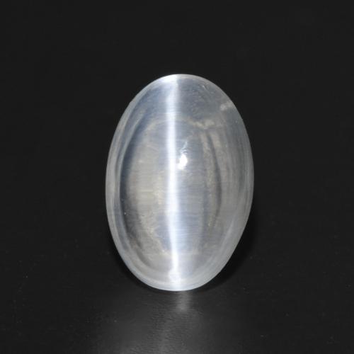 1.55 ct White Sillimanite Cat's Eye Gemstone, Sillimanite Cat's Eye Gem in Oval Cabochon Shape for Sale.