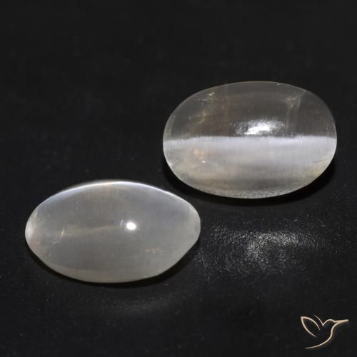 1.94 ctw Gray Sillimanite Cat's Eye Stones, Natural Sillimanite Cat's Eye in Oval Cabochon Shape for Sale