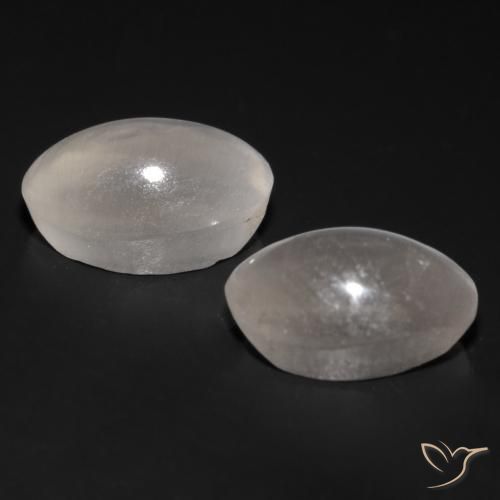 Sillimanite Cat's Eye Gemstones in 6.7 x 4.4 mm Size for Sale, Sillimanite Cat's Eye Stones in Very Light Grey Color