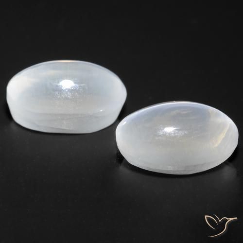 Sillimanite Cat's Eye Gemstones in 7 x 5 mm (calibrated) Size for Sale, Sillimanite Cat's Eye Stones in White Color