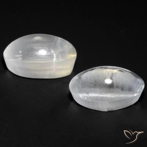 Sillimanite Cat's Eye Gemstones in 6.5 x 4.4 mm Size for Sale, Sillimanite Cat's Eye Stones in White Color