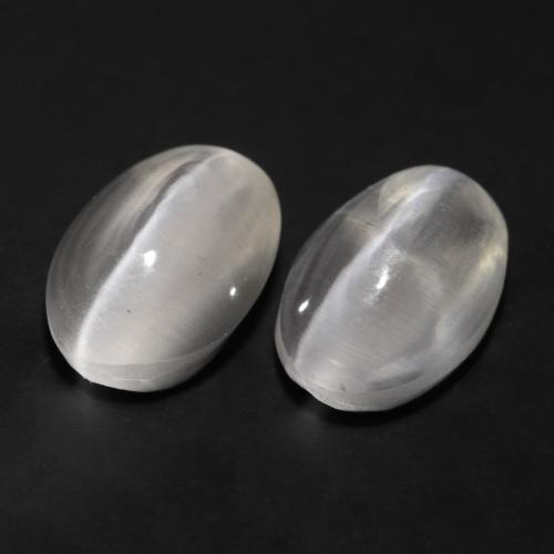 2.45 ctw Gray Sillimanite Cat's Eye Stones, Natural Sillimanite Cat's Eye in Oval Cabochon Shape for Sale