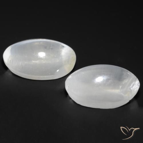 Sillimanite Cat's Eye Gemstones in 7.8 x 5.2 mm Size for Sale, Sillimanite Cat's Eye Stones in White Color