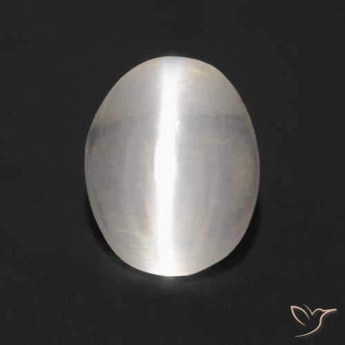1.08 ct Gray Sillimanite Cat's Eye Stone, Natural Sillimanite Cat's Eye in Oval Cabochon Shape for Sale
