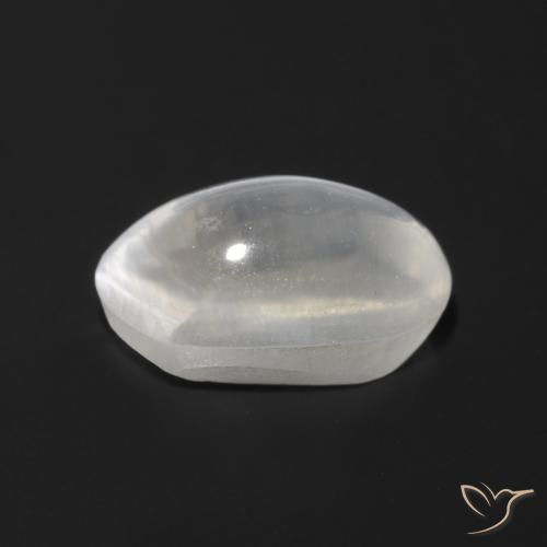 Sillimanite Cat's Eye Gemstone in 7.6 x 5 mm Size for Sale, Sillimanite Cat's Eye Stone in Very Light Grey Color