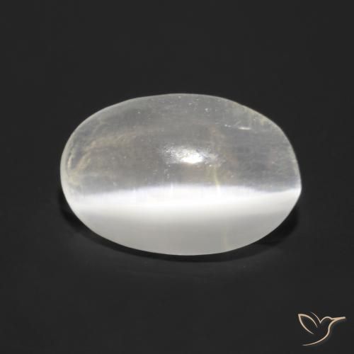 0.81 ct Gray Sillimanite Cat's Eye Stone, Natural Sillimanite Cat's Eye in Oval Cabochon Shape for Sale
