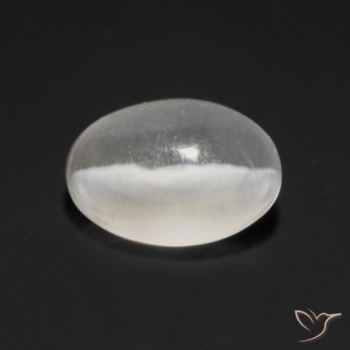 1.19ct Natural White Sillimanite Cat's Eye, Oval, Transparent