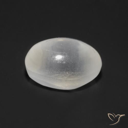 Sillimanite Cat's Eye Gemstone in 6.9 x 4.7 mm Size for Sale, Sillimanite Cat's Eye Stone in White Color