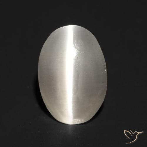 1.00 ct Gray Sillimanite Cat's Eye Stone, Natural Sillimanite Cat's Eye in Oval Cabochon Shape for Sale