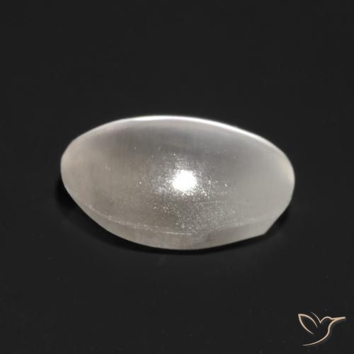 Sillimanite Cat's Eye Gemstone in 7 x 5 mm (calibrated) Size for Sale, Sillimanite Cat's Eye Stone in Very Light Grey Color