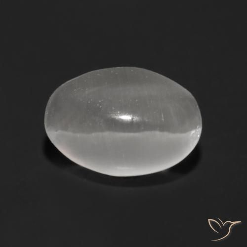 1.25 ct Gray Sillimanite Cat's Eye Stone, Natural Sillimanite Cat's Eye in Oval Cabochon Shape for Sale