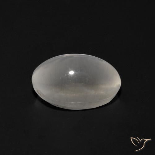 Sillimanite Cat's Eye Gemstone in 6.9 x 4.7 mm Size for Sale, Sillimanite Cat's Eye Stone in White Color