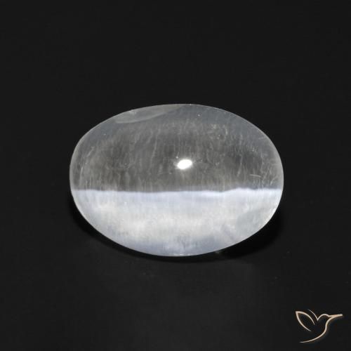 1.04 ct White Sillimanite Cat's Eye Stone, Natural Sillimanite Cat's Eye in Oval Cabochon Shape for Sale