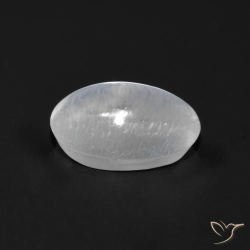 Sillimanite Cat's Eye Gemstone in 7 x 5 mm (calibrated) Size for Sale, Sillimanite Cat's Eye Stone in Clear White Color