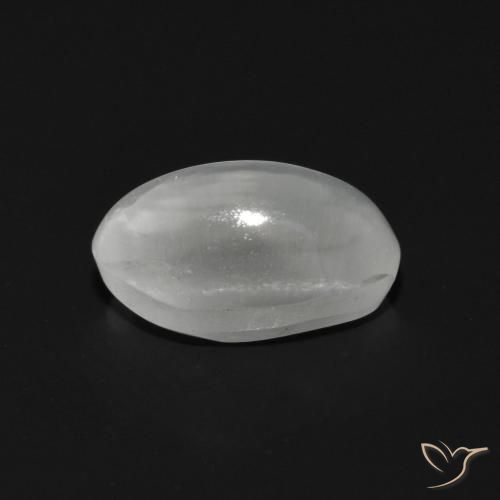 Sillimanite Cat's Eye Gemstone in 7.4 x 4.7 mm Size for Sale, Sillimanite Cat's Eye Stone in White Color