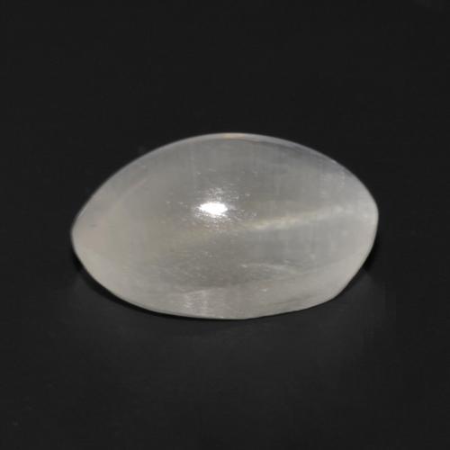 Sillimanite Cat's Eye Gemstone in 7.4 x 5 mm Size for Sale, Sillimanite Cat's Eye Stone in Very Light Grey Color