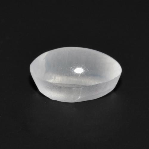 Sillimanite Cat's Eye Gemstone in 6.6 x 4.1 mm Size for Sale, Sillimanite Cat's Eye Stone in Translucent White Color
