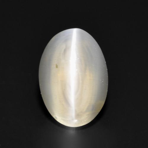 Gris muy claro Silimanita Ojo de Gato Gema - 1.2ct Cabujón Óvalo (ID: 551268)