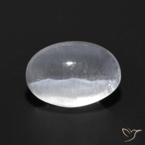 0.98 ct White Sillimanite Cat's Eye Stone, Natural Sillimanite Cat's Eye in Oval Cabochon Shape for Sale