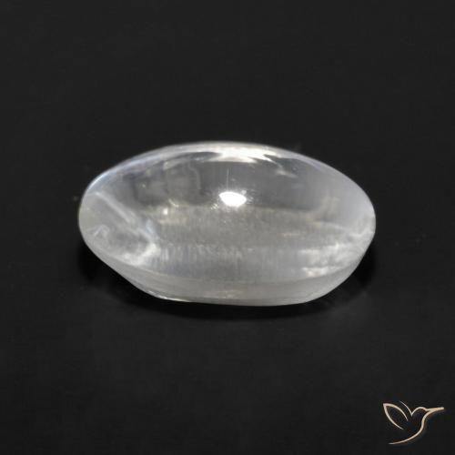 Sillimanite Cat's Eye Gemstone in 7 x 4.8 mm Size for Sale, Sillimanite Cat's Eye Stone in Clear White Color